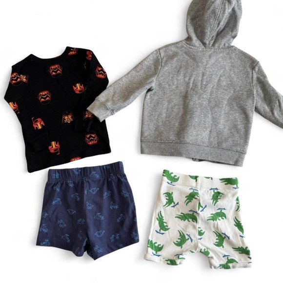 Boys 18-24M Clothing Lot – 4 Pieces (Hoodie, Shorts, Star Wars Top) - Picture 5 of 5